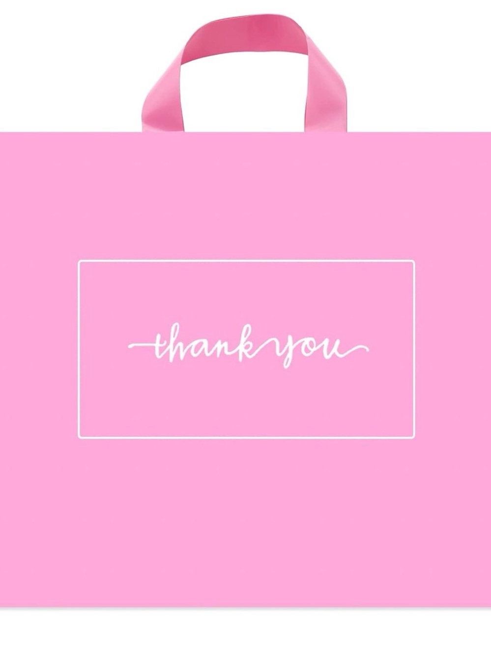 30 New Pink Thank You Retail Shopping Bags 16.6x16” Boutique Bulk Lot